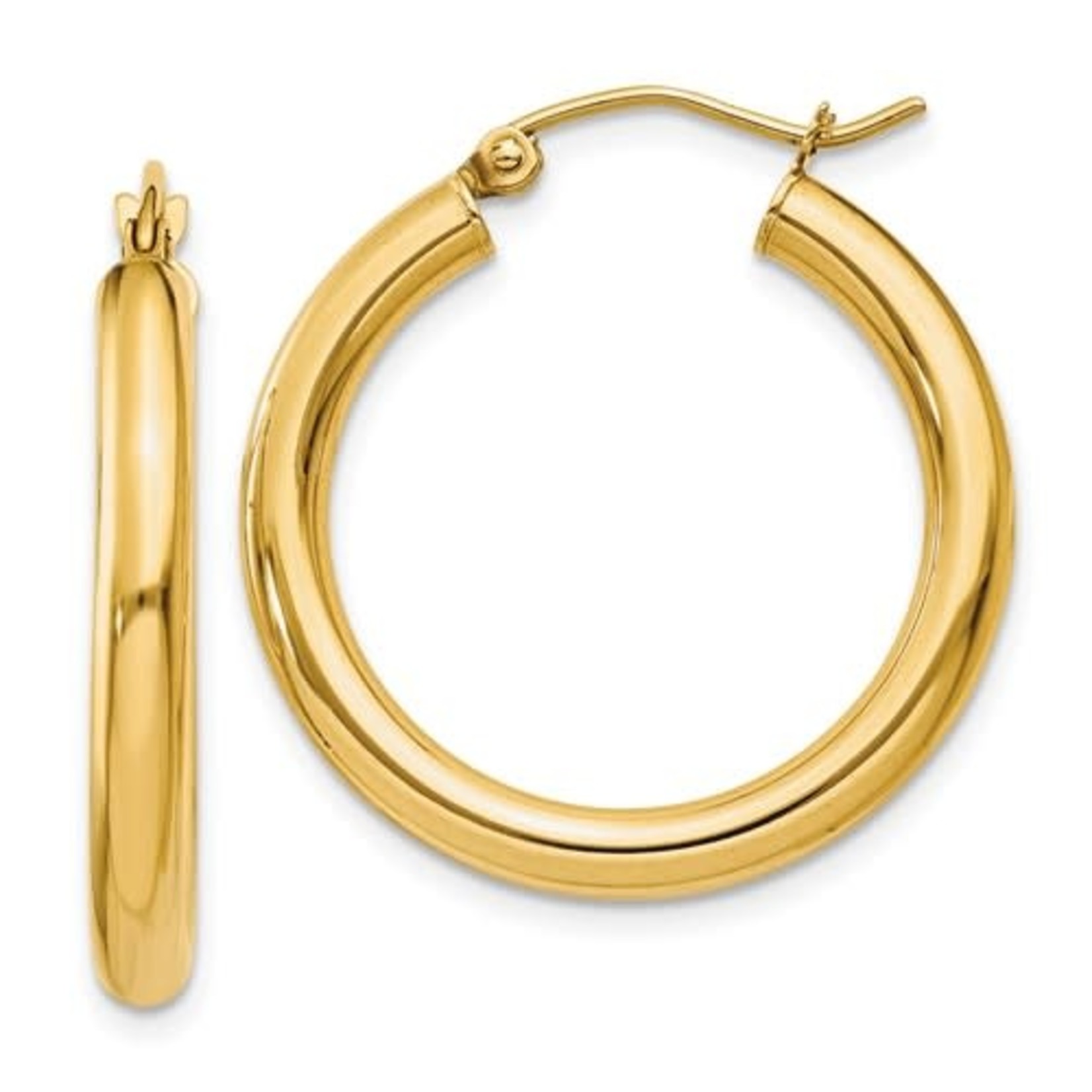 QUALITY GOLD OF CINCINNATI INC 14K 25x3mm. Plain Hoops