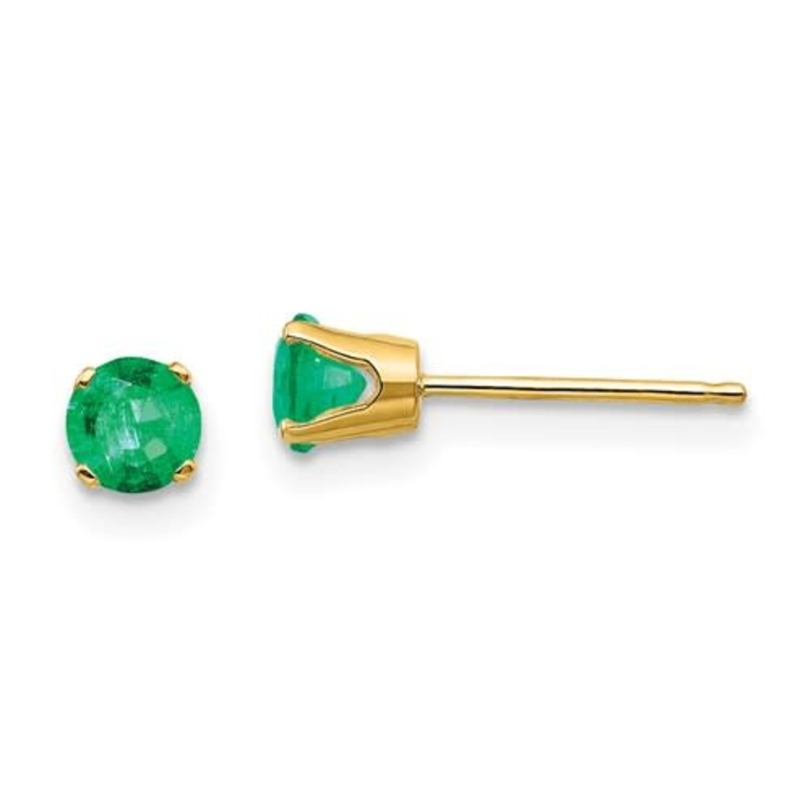 QUALITY GOLD OF CINCINNATI INC 14K 4mm Emerald Earrings