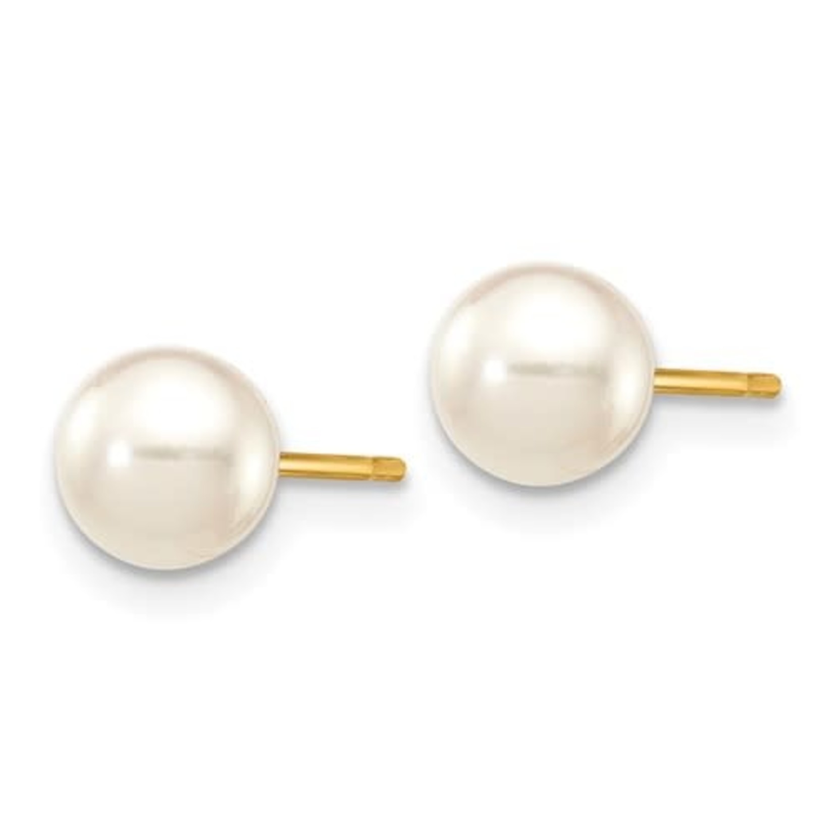 QUALITY GOLD OF CINCINNATI INC 14K 5-6mm Akoya Cultured Pearl Earrings