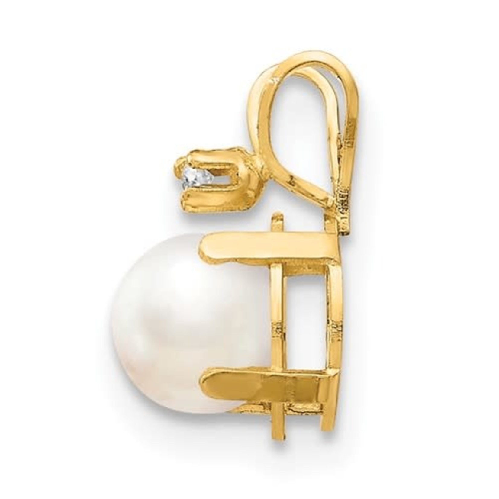QUALITY GOLD OF CINCINNATI INC 14K Cultured Pearl & Diamond Pendant / No Chain