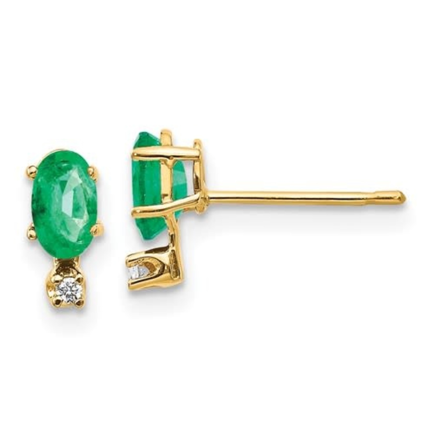 QUALITY GOLD OF CINCINNATI INC 14K Emerald & Diamond Earrings