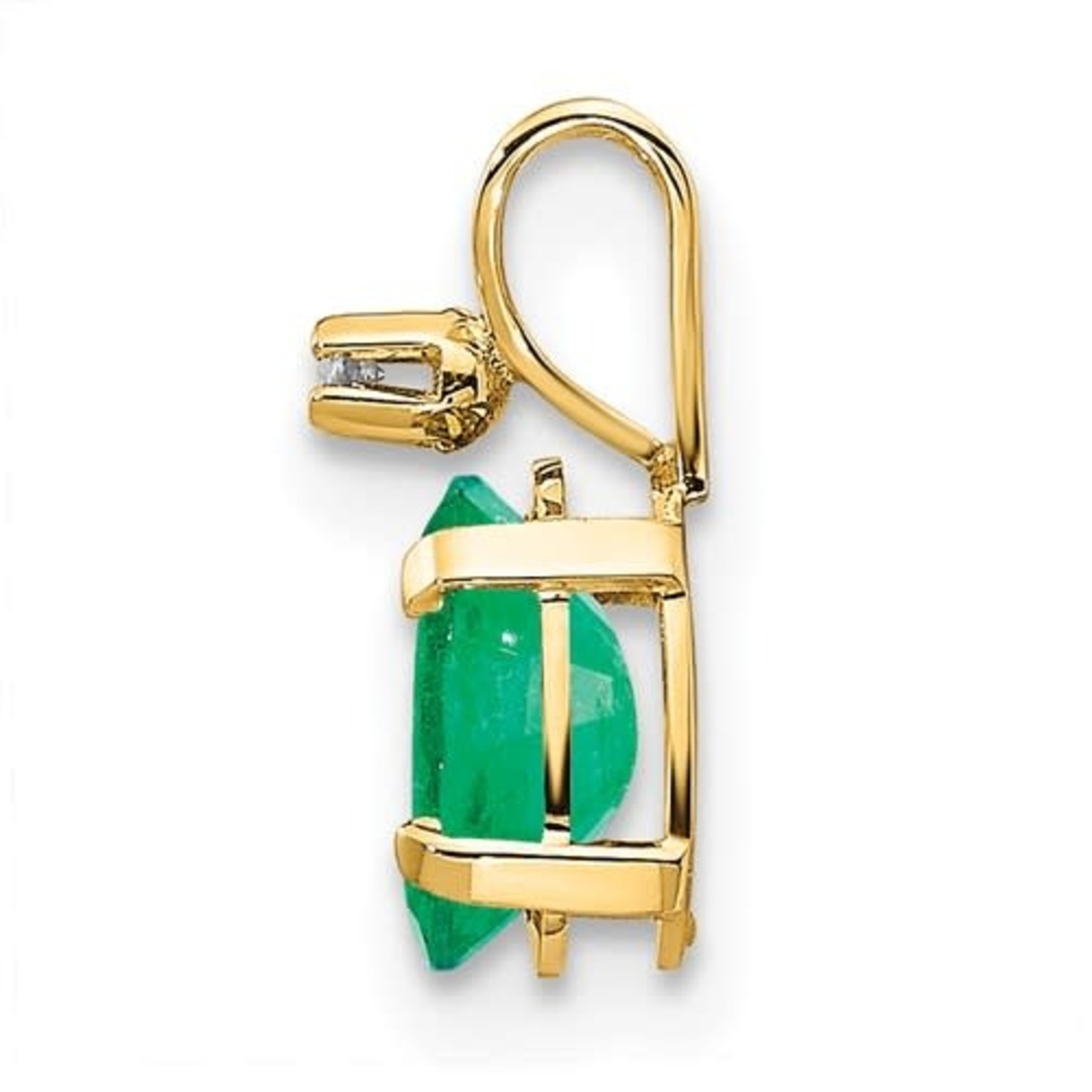 QUALITY GOLD OF CINCINNATI INC 14K Emerald & Diamond Pendant/ No Chain