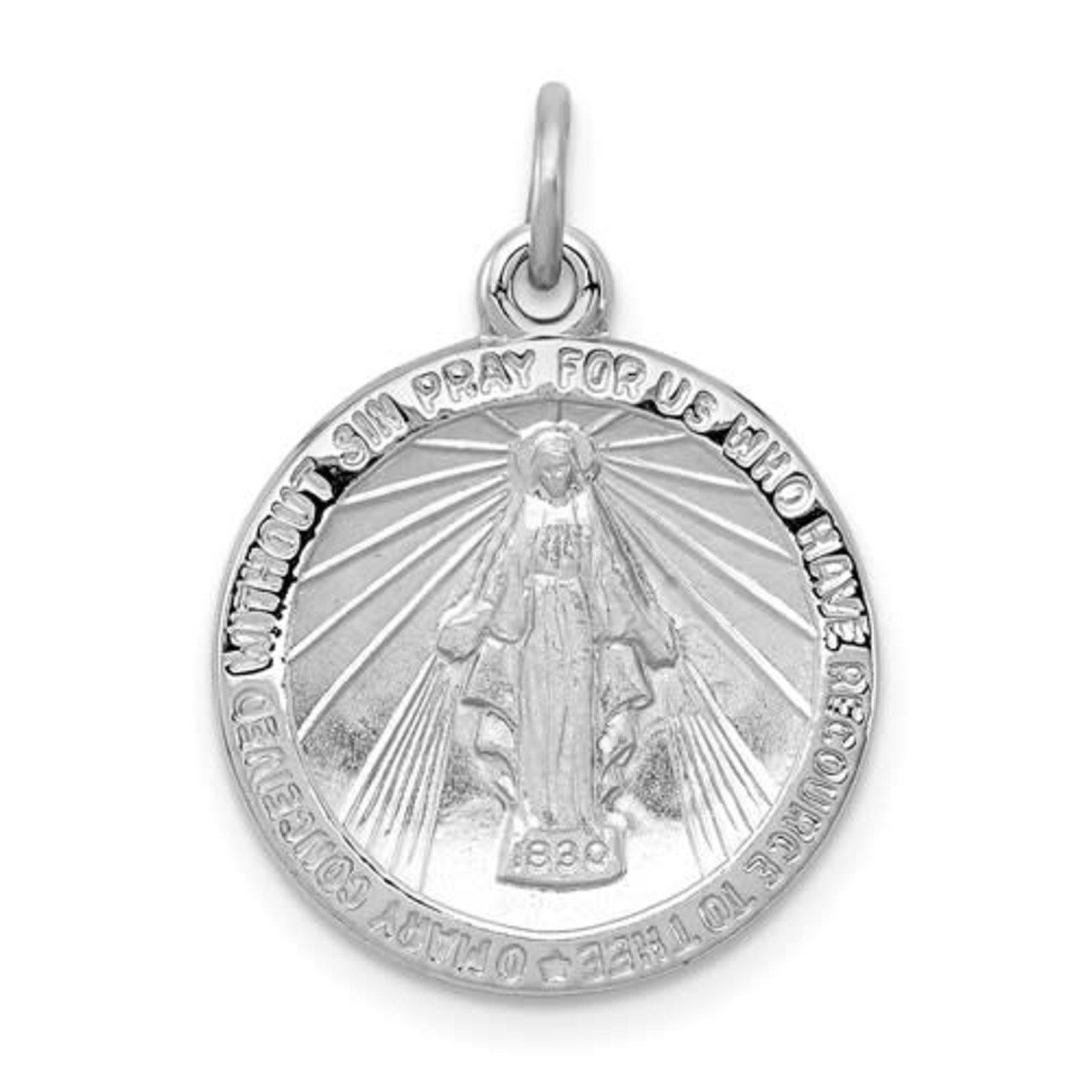 QUALITY GOLD OF CINCINNATI INC Sterling Silver Round Miraculous Medal