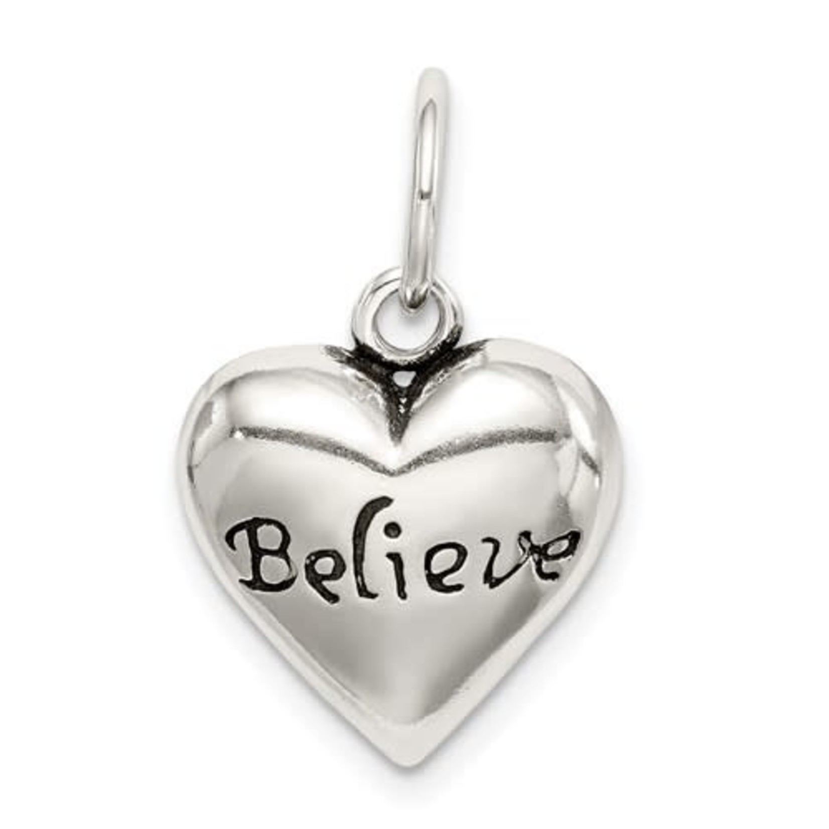 QUALITY GOLD OF CINCINNATI INC Sterling Silver “ Believe “ Heart Charm