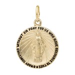MARTHON 14KGF Round Miraculous Medal w/Chain