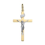 MARAKRAFT MARKETING 14KGF Crucifix w/GP Stainless Steel Chain