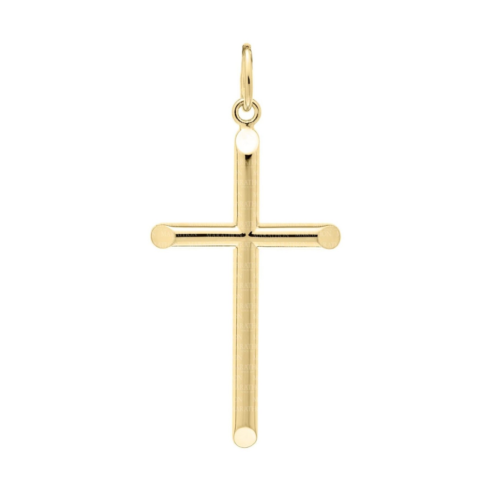 MARAKRAFT MARKETING 14KGF Large Plain Cross w/24" GP Stainless Steel Chain