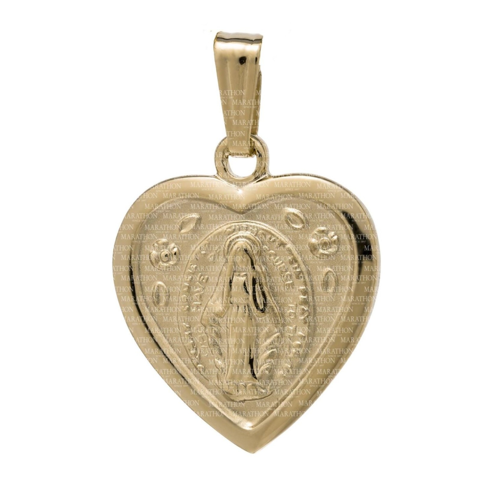 MARAKRAFT MARKETING 14KGF Heart shaped Miraculous Medal w/18