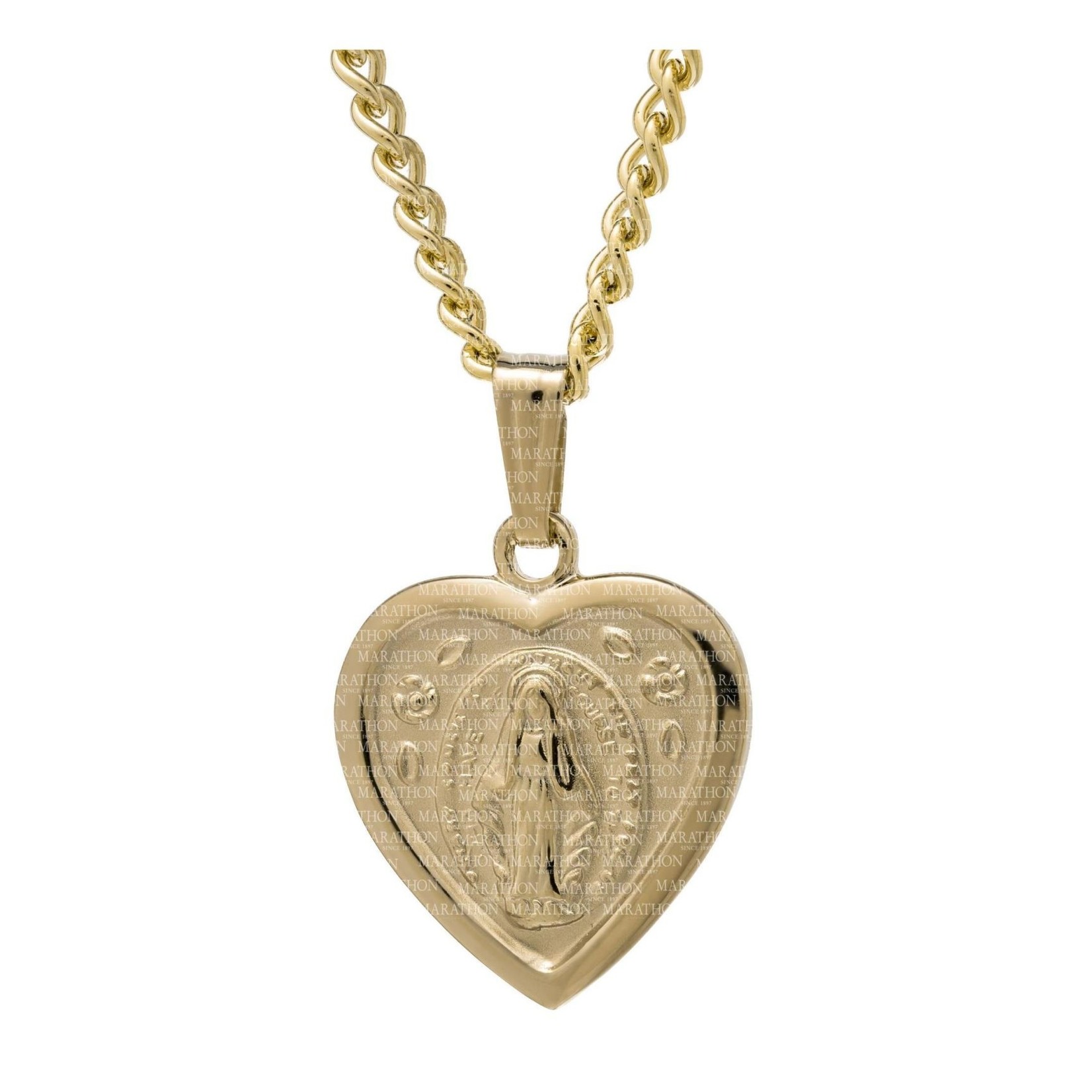 MARAKRAFT MARKETING 14KGF Heart shaped Miraculous Medal w/18