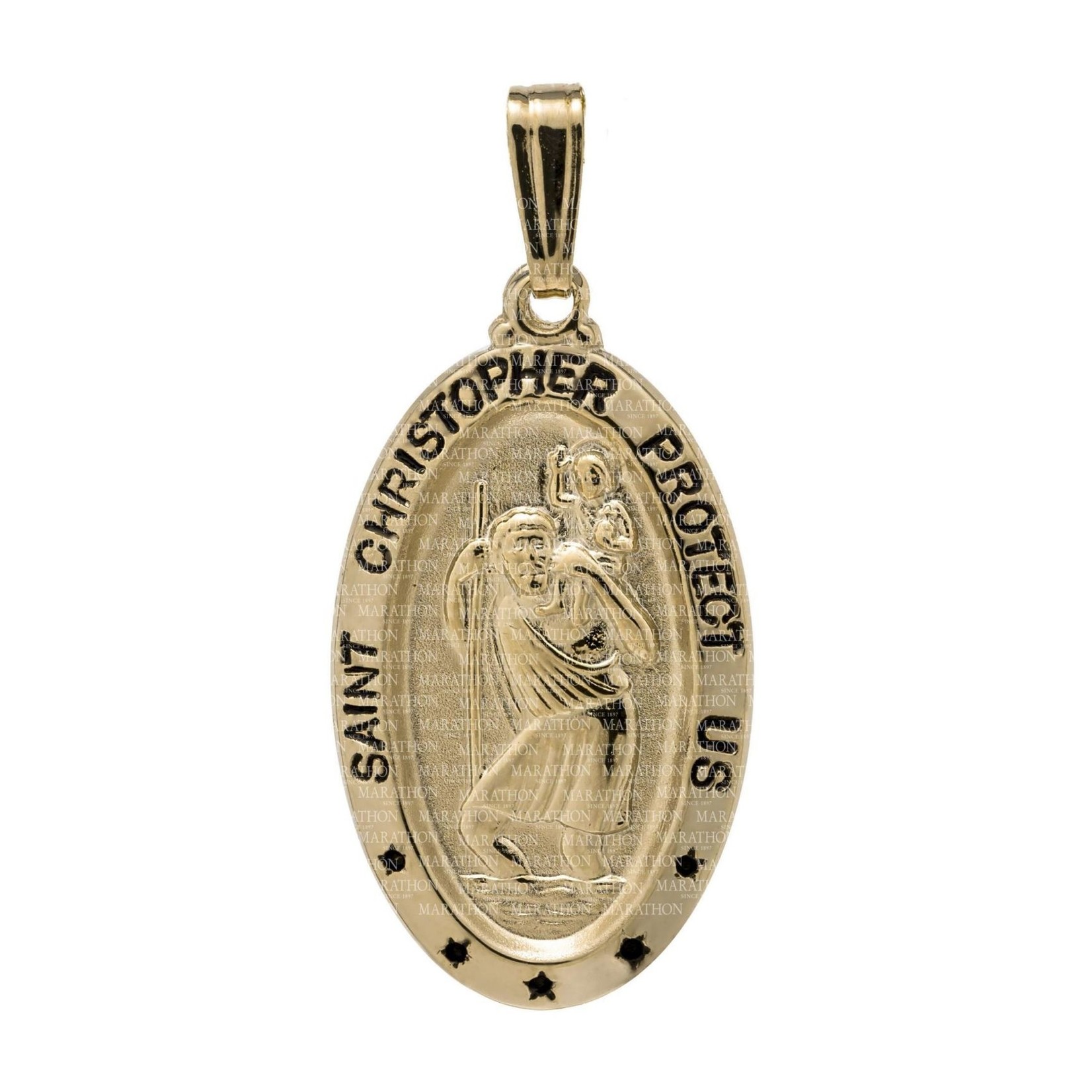 MARAKRAFT MARKETING 14KGF Small St. Christopher Medal w/18" GP Stainless Chain