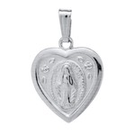 MARAKRAFT MARKETING Sterling Silver Heart Miraculous Medal w/18" Stainless Chain