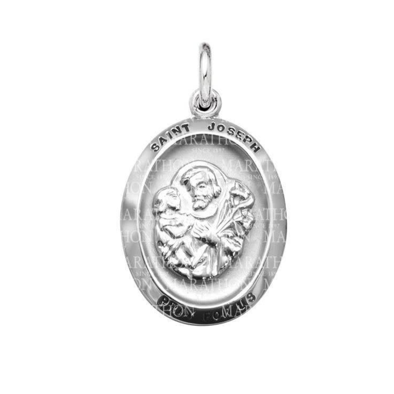 MARAKRAFT MARKETING Sterling Silver Oval St. Joseph Medal w/20” Stainless Chain