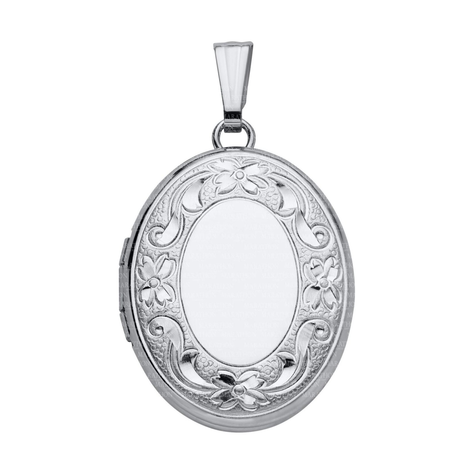 MARAKRAFT MARKETING Sterling Silver Small Oval Locket w/18" Chain