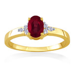 AMERICAN RING SOURCE 14K Ruby & 6 Diamond Ring