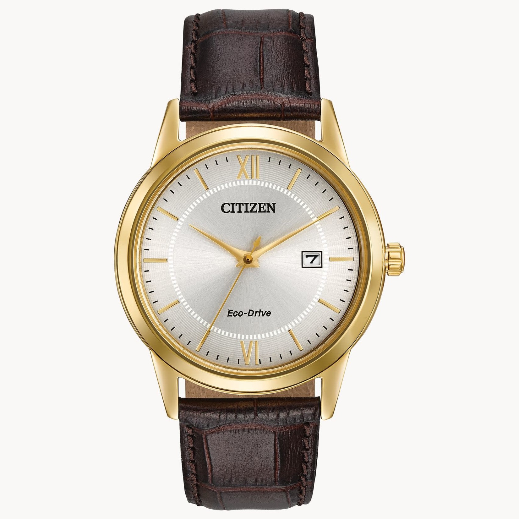 CITIZEN WATCH COMPANY Citizen Eco Drive Gold Tone Corso Watch with Leather Strap