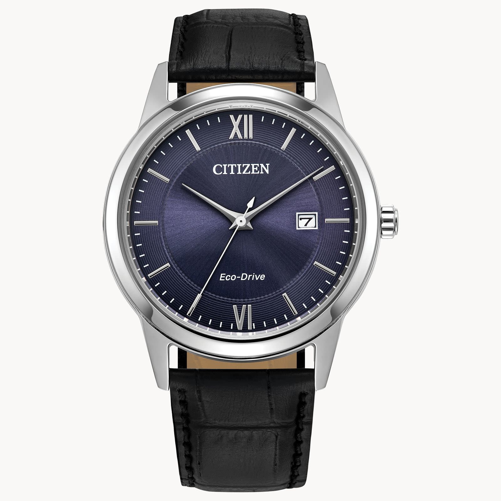 Citizen Eco-Drive Classic Blue Dial Leather Strap 