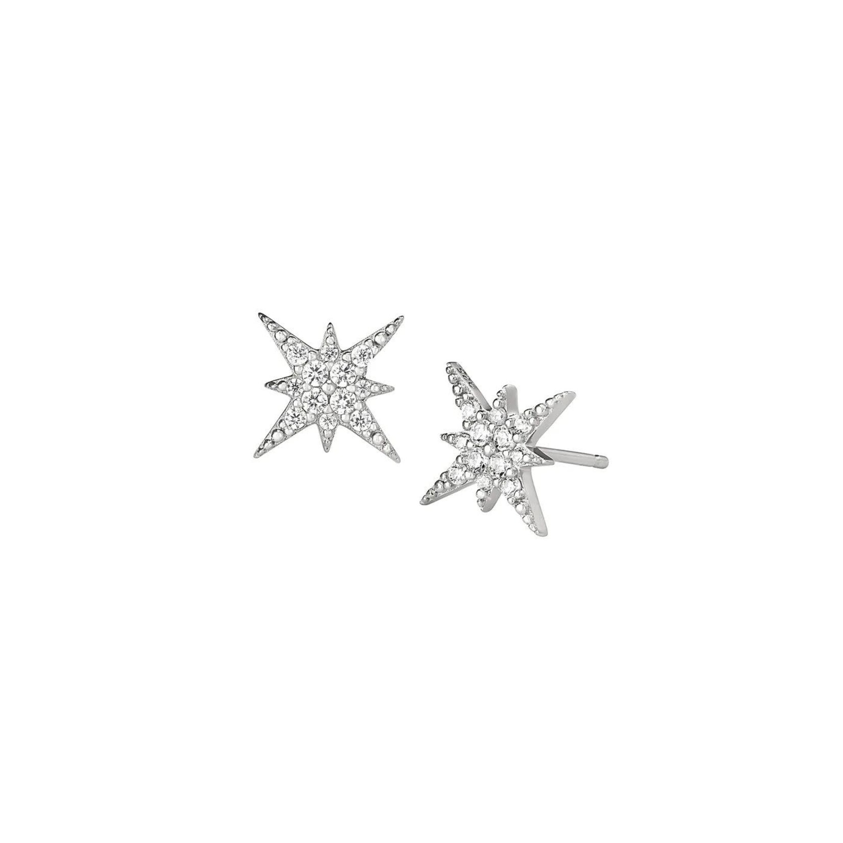 KELLY WATERS INC. Sterling Silver Starburst Simulated Diamonds Earrings