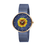 STRAND STRAND Pinktone case Sunflower Dial/ blue Mesh Band