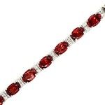 Benjamin Cohen Sterling 6 7/8” Garnet 12.18cttw/ White Topaz 0.38cttw. Bracelet