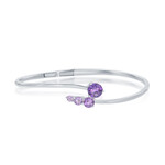 Benjamin Cohen Sterling Silver Amethyst 1.61cttw Bangle