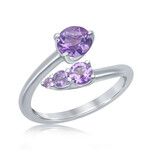 Benjamin Cohen Sterling Silver Amethyst.94cttw Ring