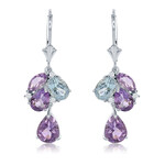 Benjamin Cohen Sterling Silver Amethyst, Blue & White Topaz Leverback Earring