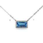 Benjamin Cohen Sterling Silver Blue Topaz/Whie. Topaz Pendant