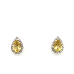 Benjamin Cohen Sterling Silver Pear Shape Citrine & White Topaz Earrings