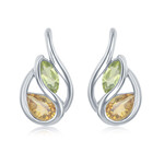 Benjamin Cohen Sterling Silver Peridot & Citrine Earrings