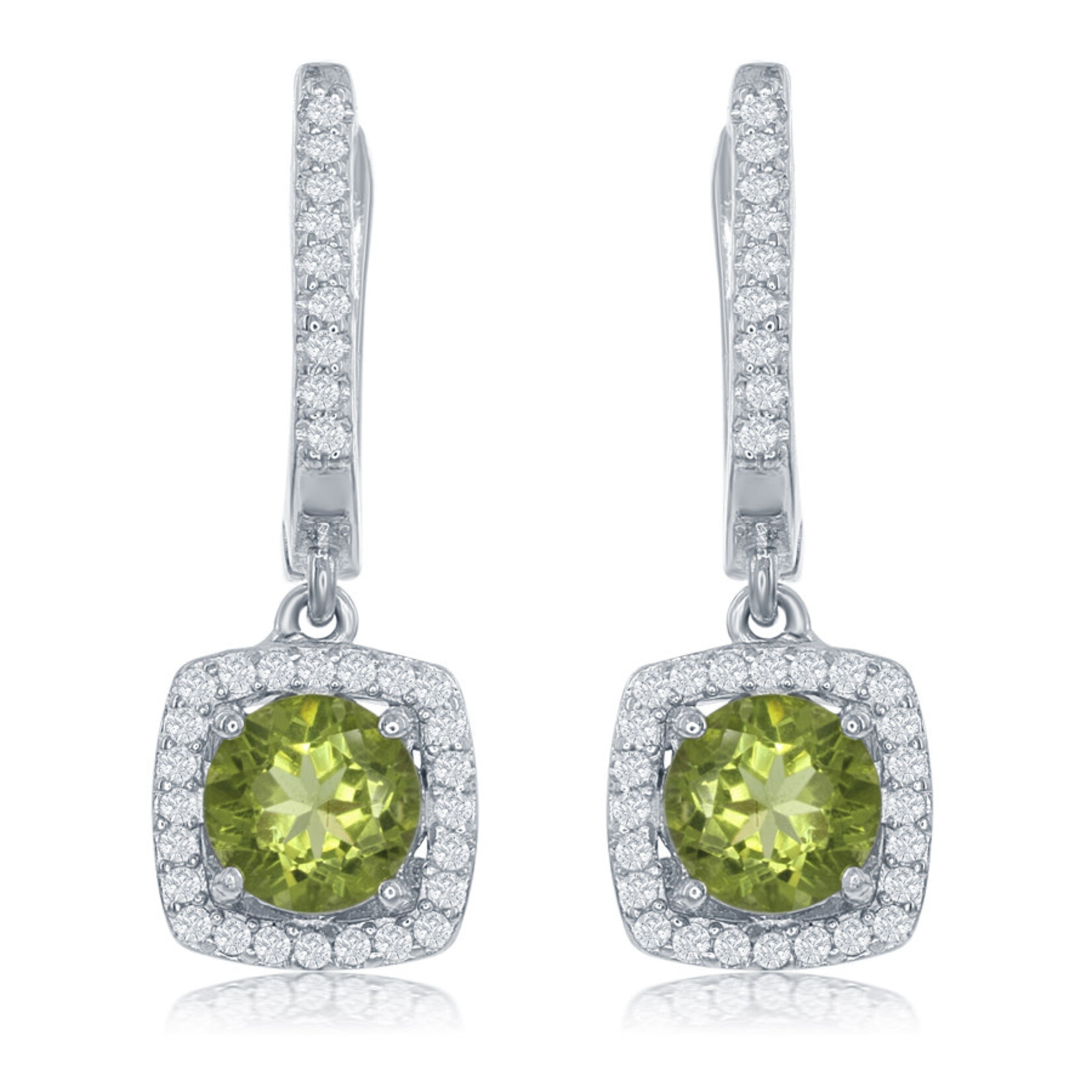 Benjamin Cohen Sterling Silver Peridot & White Topaz Earrings