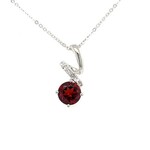 Benjamin Cohen Sterling Silver Garnet & White Topaz Necklace