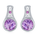 Benjamin Cohen Sterling Silver Amethyst & Rhodolite Garnet Earrings