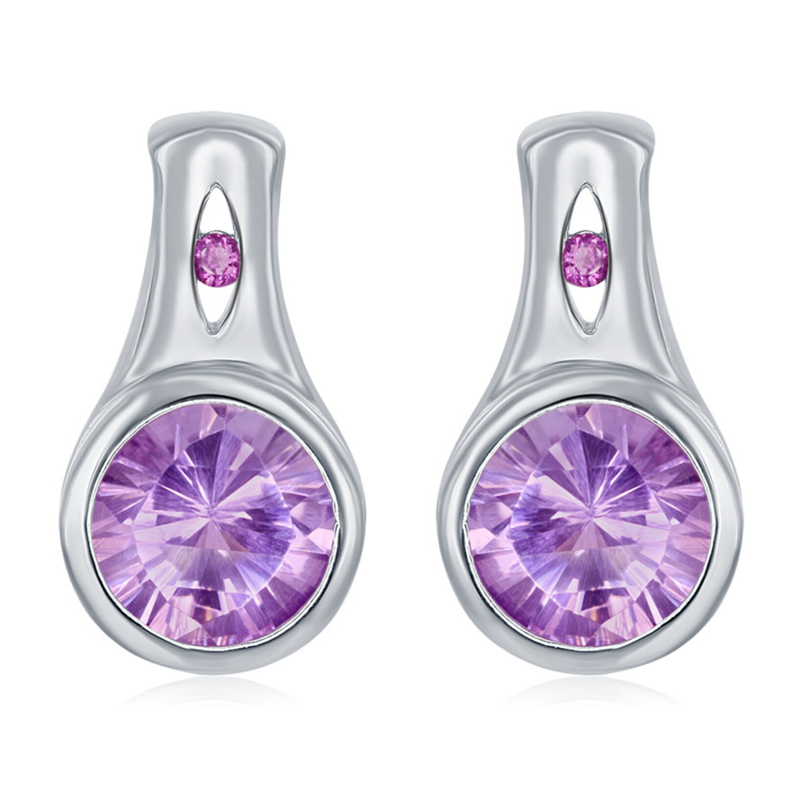 Benjamin Cohen Sterling Silver Amethyst & Rhodolite Garnet Earrings