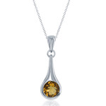 Benjamin Cohen Sterling Silver Cognac Quartz Pendant