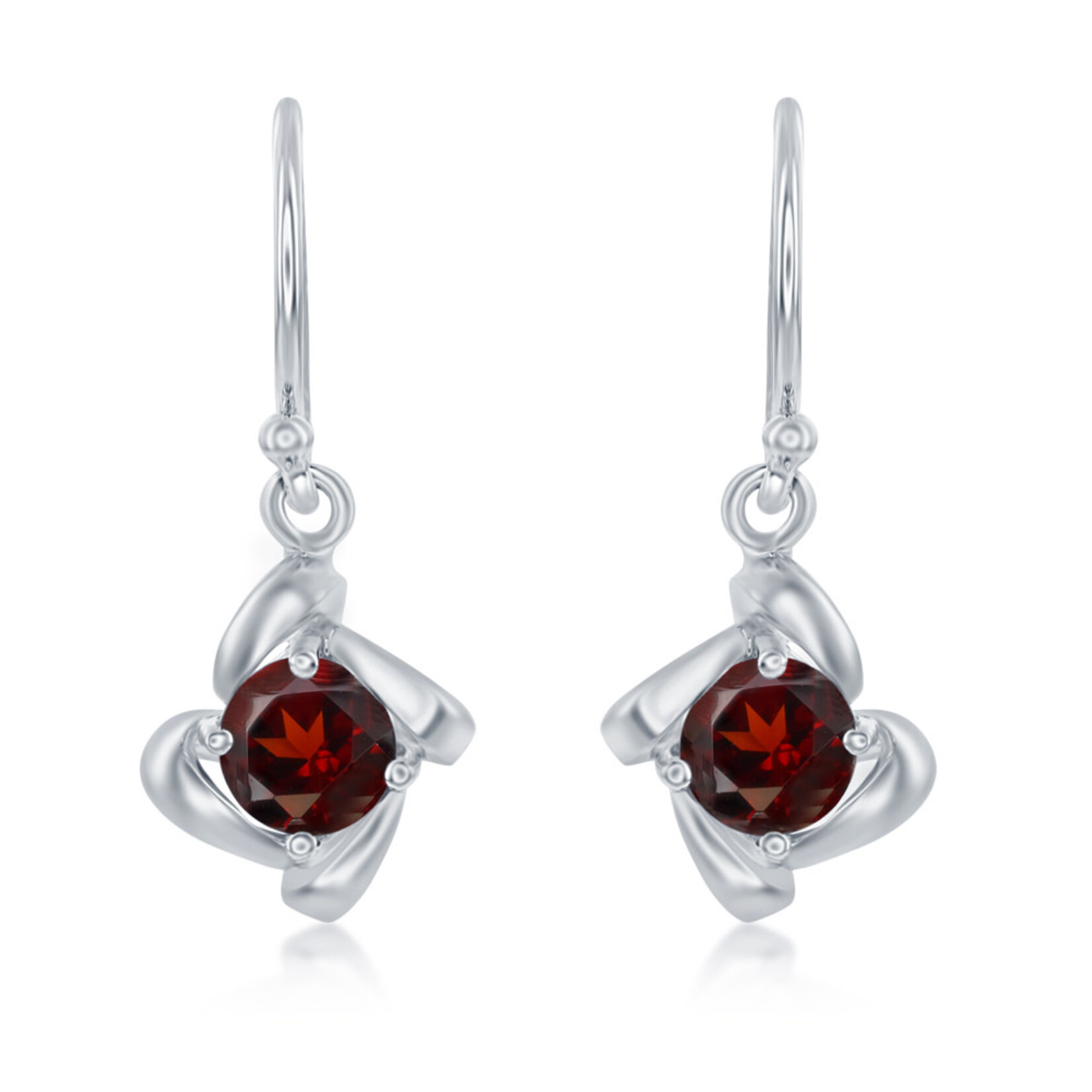 Benjamin Cohen Sterling Silver Garnet 1.73cttw Dangle Earrings