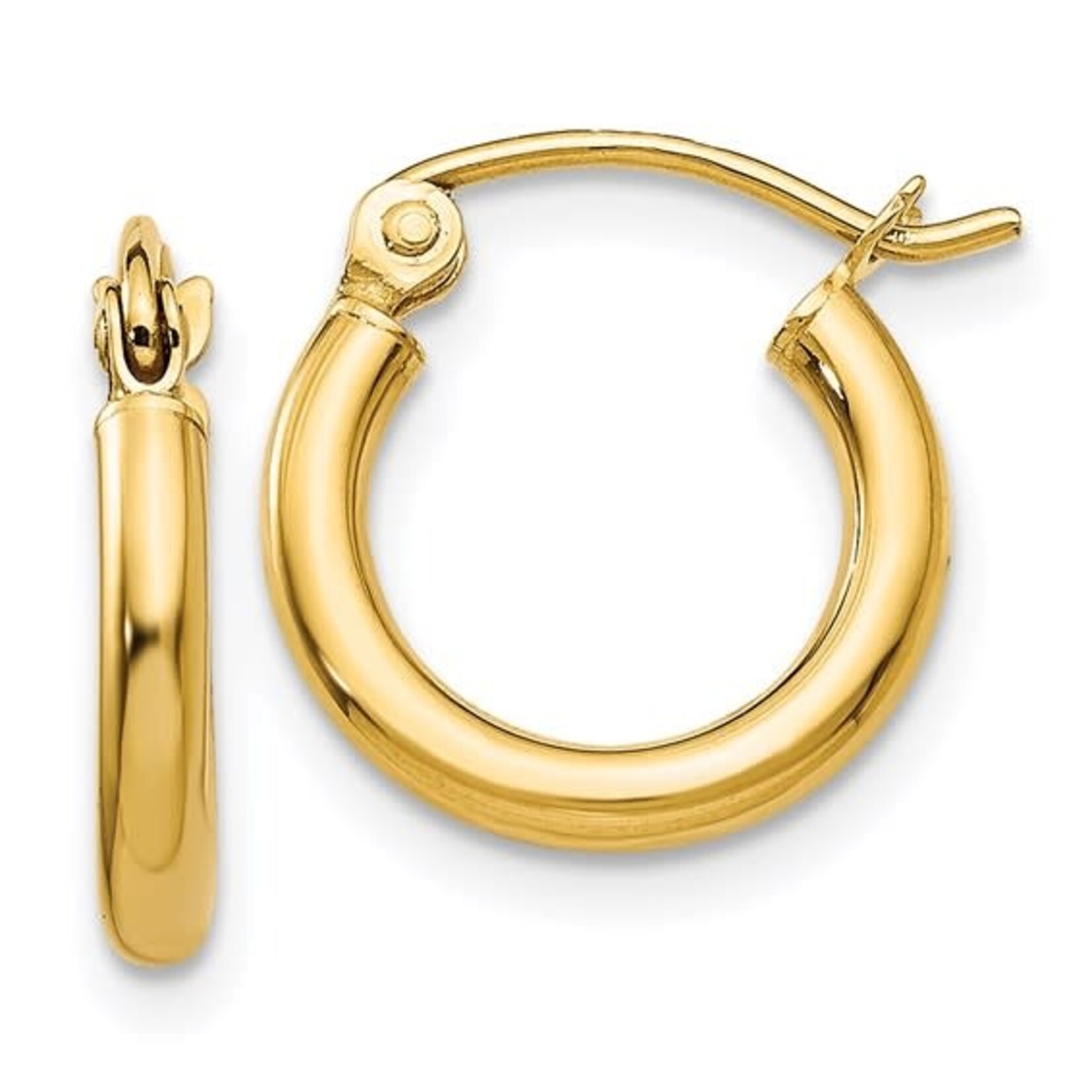 10K 13x2mm Plain Hoops .69grams