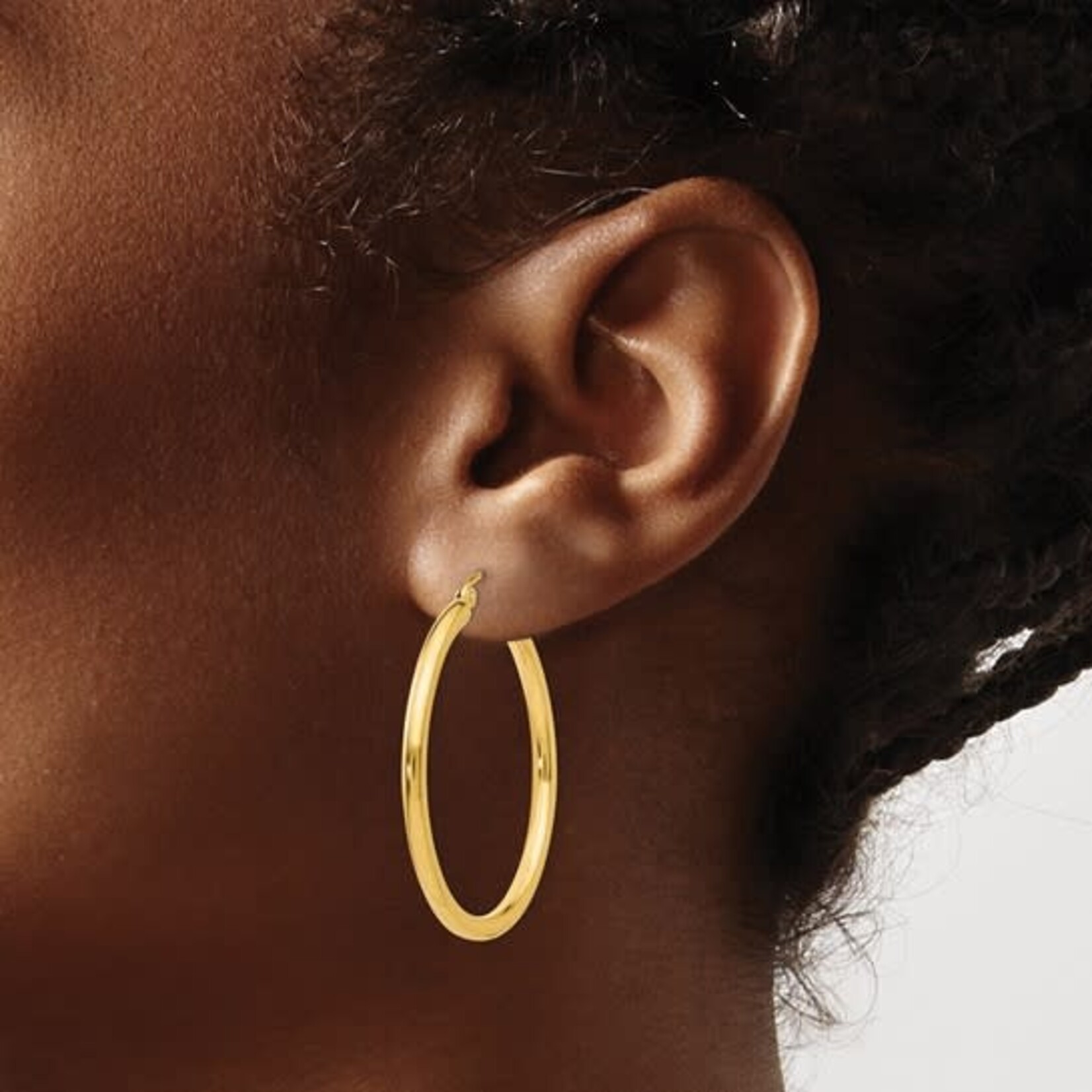 QUALITY GOLD OF CINCINNATI INC 14K 35x2.5mm Plain Hoop Earrings