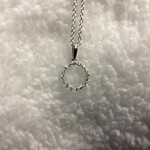 Dia Expressions 14KW Diamond Circle Pendant w/18" Box Chain