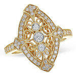 ALLISON-KAUFMAN COMPANY 14k 59 Diamond Ladies Filigree Ring