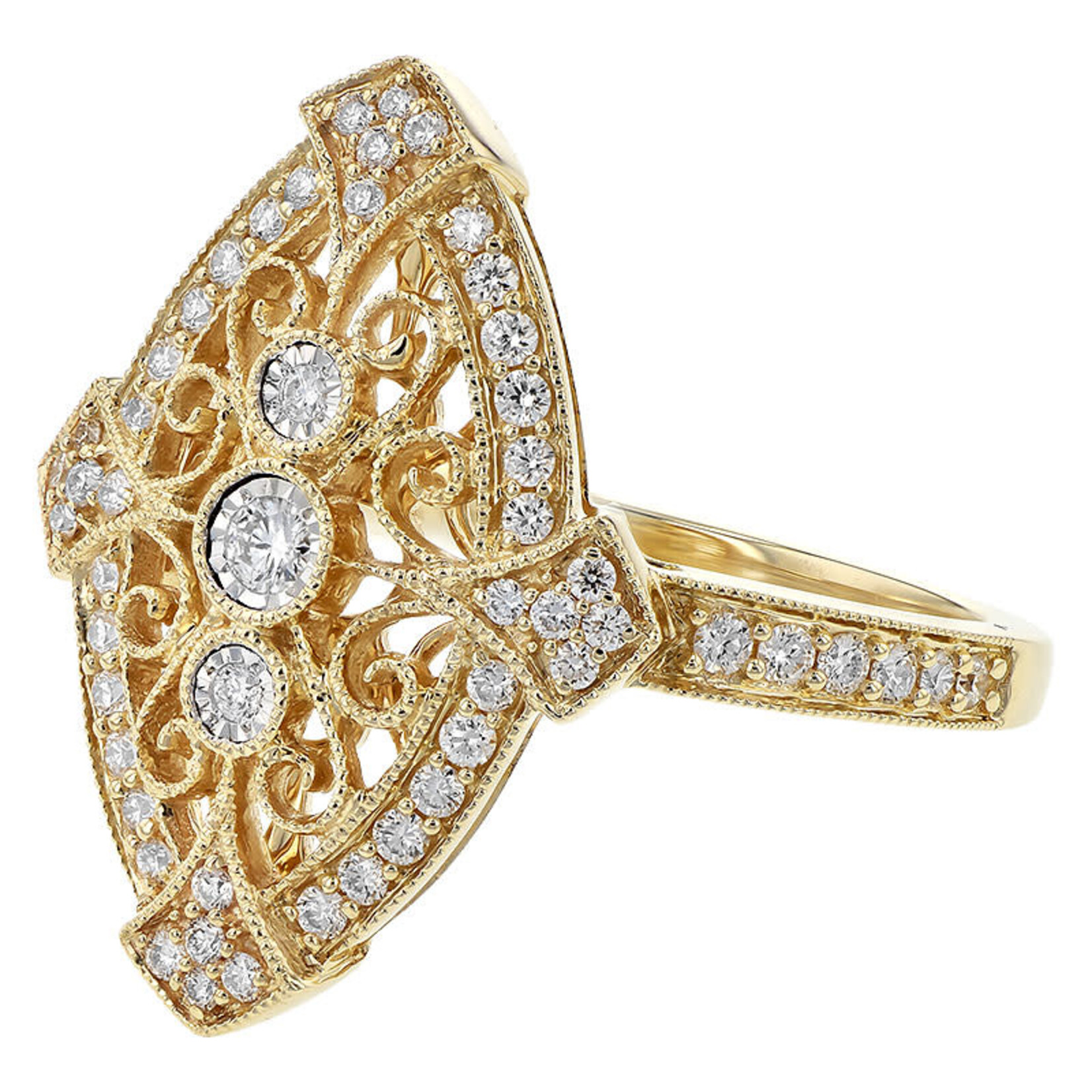 ALLISON-KAUFMAN COMPANY 14k 59 Diamond Ladies Filigree Ring
