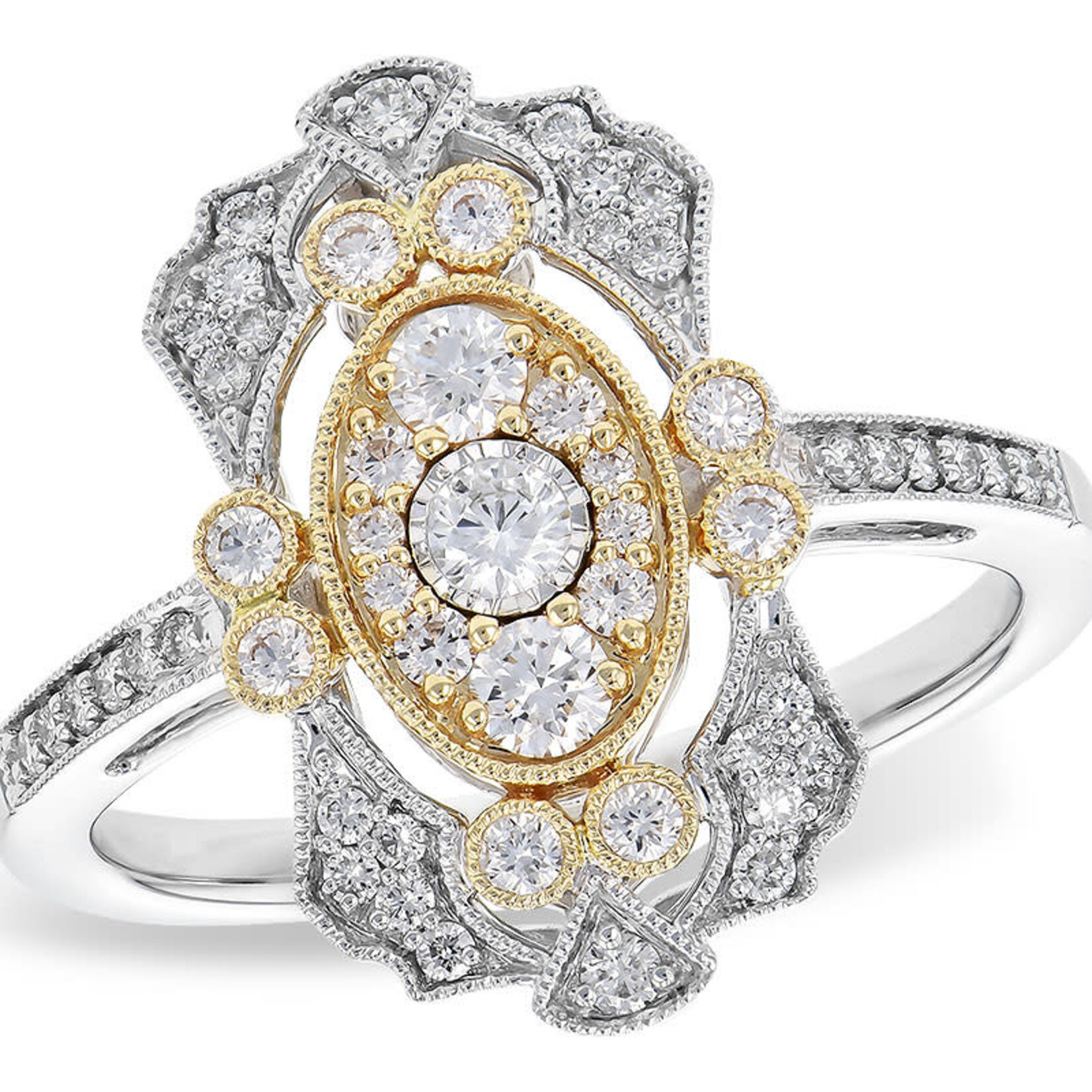 ALLISON-KAUFMAN COMPANY 14KTT 51 Diamond Ladies Fancy Ring
