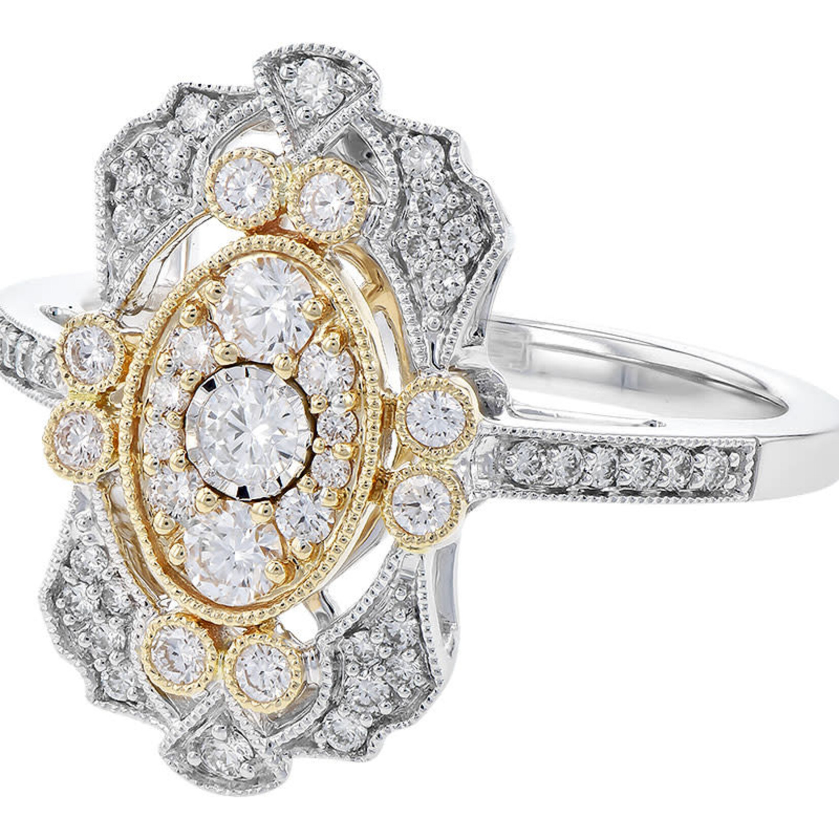 ALLISON-KAUFMAN COMPANY 14KTT 51 Diamond Ladies Fancy Ring