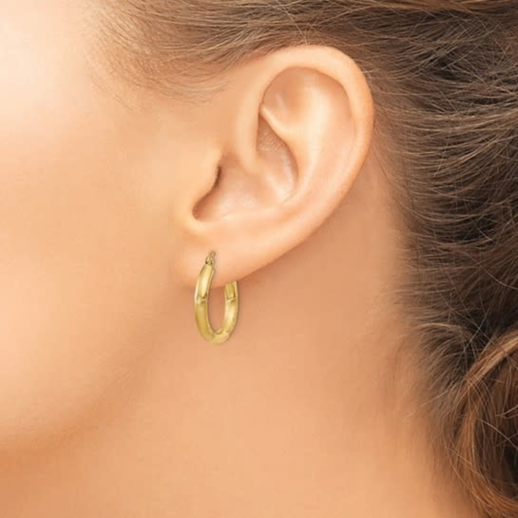 QUALITY GOLD OF CINCINNATI INC 10K 20x3mm Satin & Diamond Cut Hoops