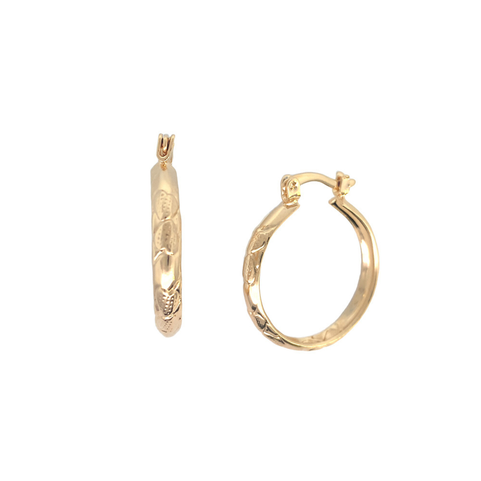 STERLING REPUTATION 18K Gold Filled 24x3mm Textured Hoops