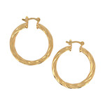 STERLING REPUTATION 18K Gold Filled 29x4mm Twisted Hoops
