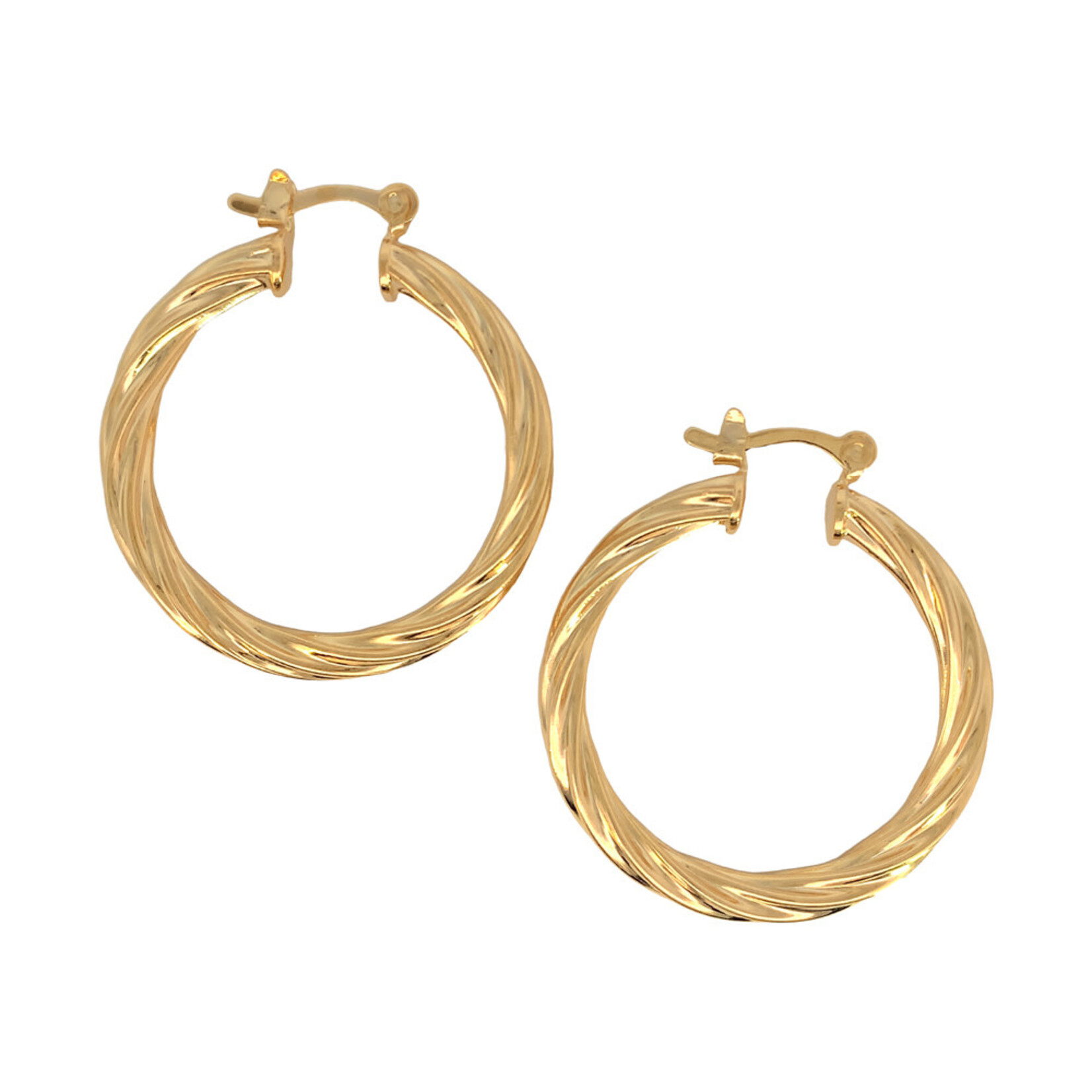 STERLING REPUTATION 18K Gold Filled 29x4mm Twisted Hoops