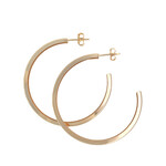 STERLING REPUTATION 18K Gold filled 42x2.6mm Flat side open posted Hoops