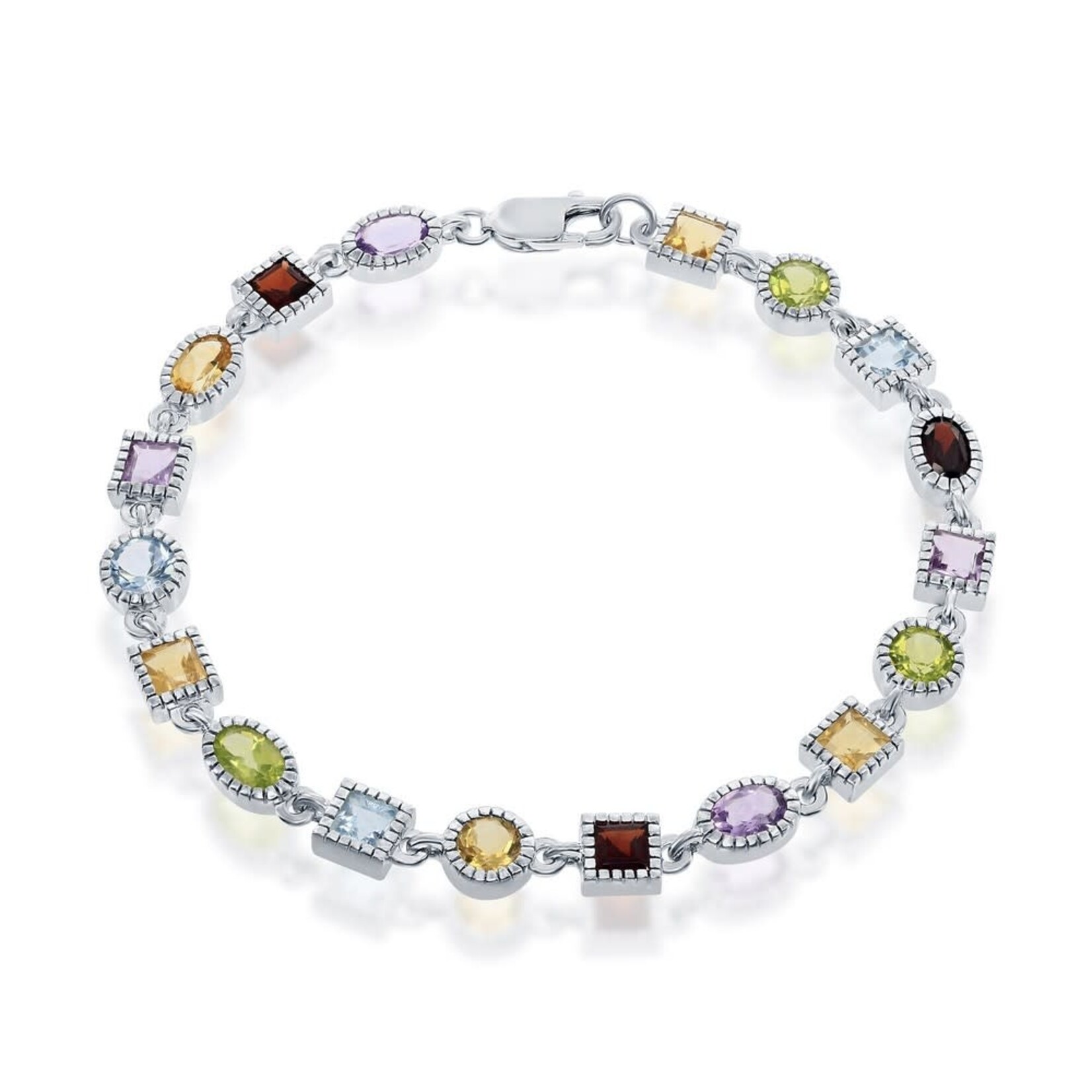 CLASSIC IMPORTS INC 7.5” Sterling Silver Gemstone Bracelet