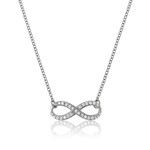CLASSIC IMPORTS INC Sterling Silver 16+2" CZ Infinity Necklace