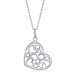 CLASSIC IMPORTS INC Sterling Silver Heart w/Hearts and Circles Inside Necklace